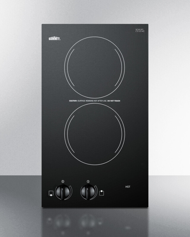 Summit 12" Wide 115V 2-Burner Radiant Cooktop Black CR2110B Picture 1