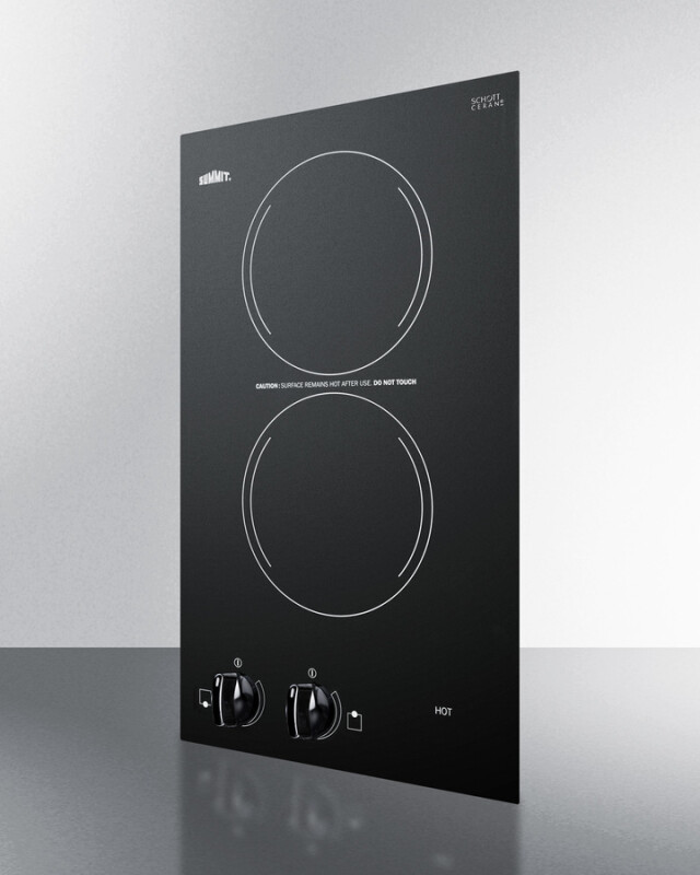 12" Wide 230V 2-Burner Radiant Cooktop view 2