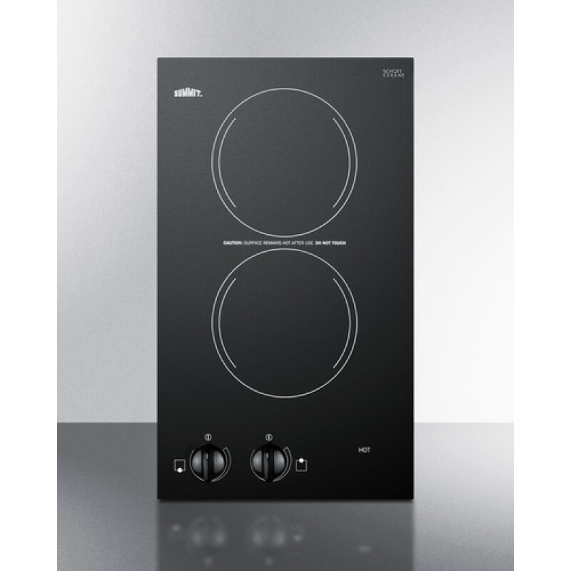 12" Wide 230V 2-Burner Radiant Cooktop CR2220B