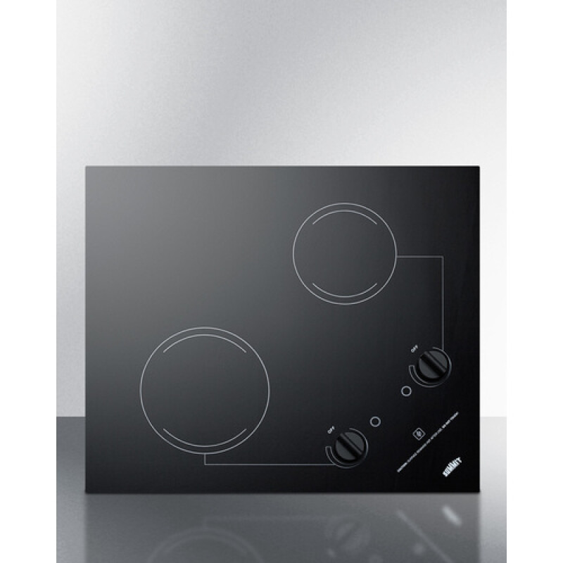 21" Wide 115V 2-Burner Radiant Cooktop CR2B121