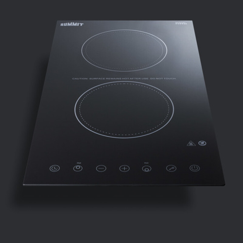 12" Wide 115V 2-Burner Radiant Cooktop CR2B15T1B