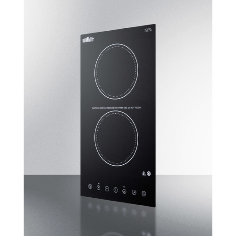 12" Wide 115V 2-Burner Radiant Cooktop CR2B15T1B