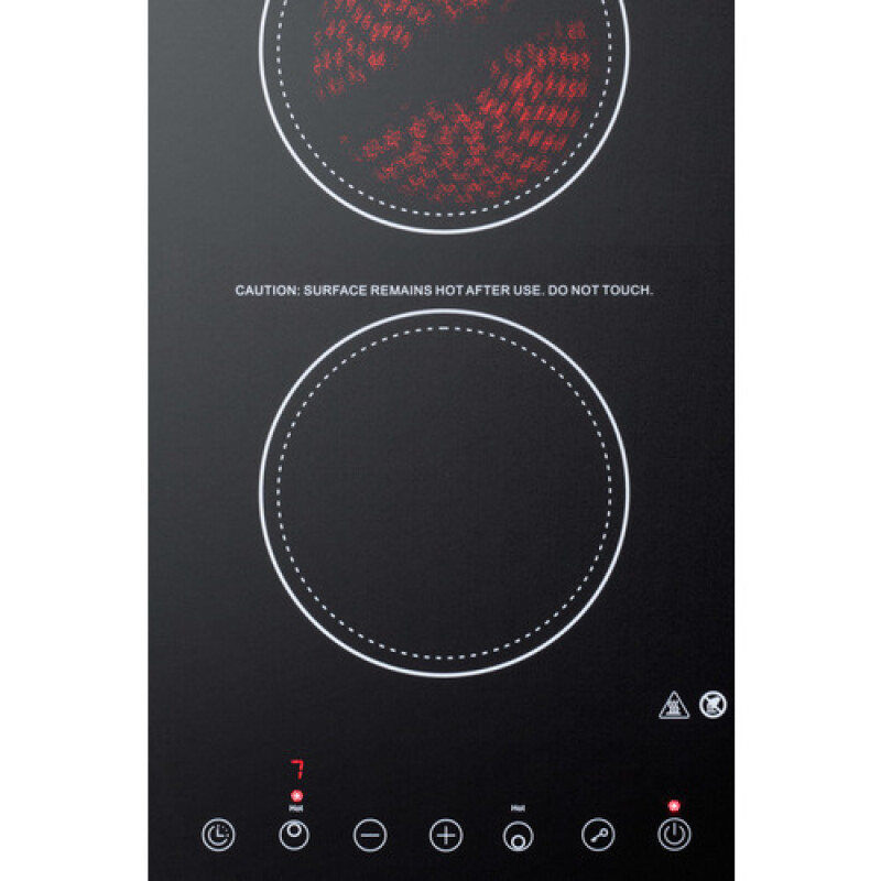 12" Wide 115V 2-Burner Radiant Cooktop CR2B15T1B