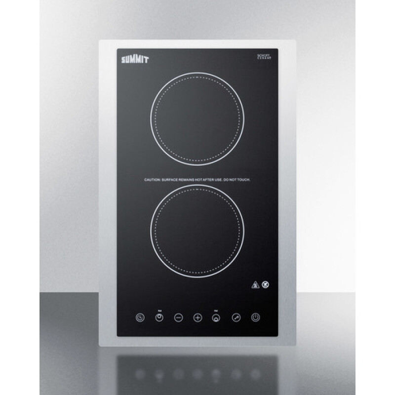 15" Wide 115V 2-Burner Radiant Cooktop CR2B15T1BTK15