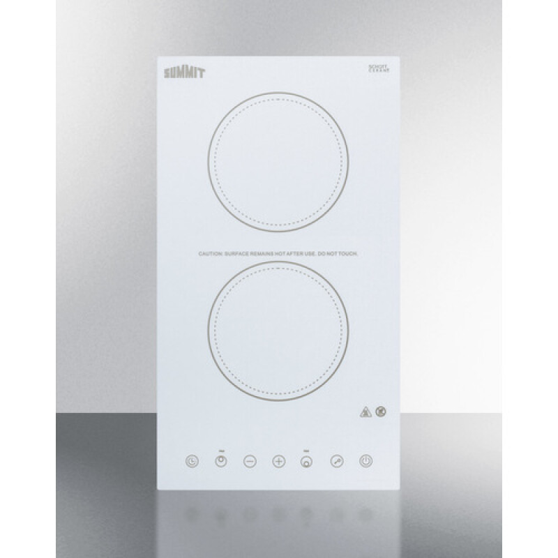 12" Wide 115V 2-Burner Radiant Cooktop CR2B15T2W