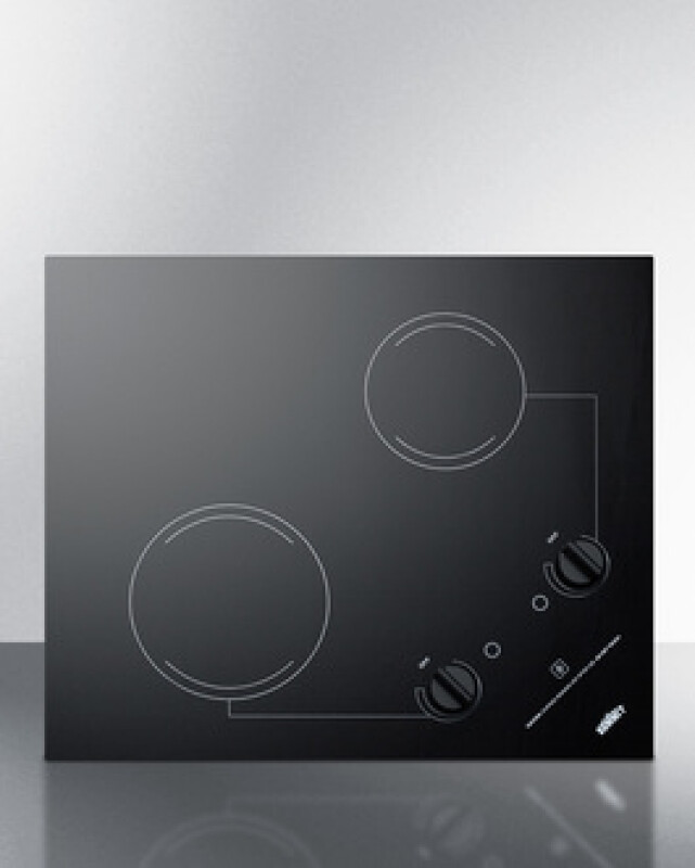 21" Wide 230V 2-Burner Radiant Cooktop view 2