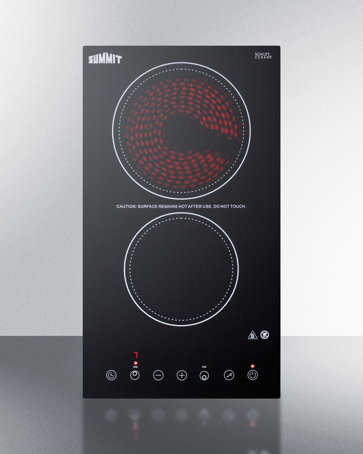 12" Wide 230V 2-Burner Radiant Cooktop view 3