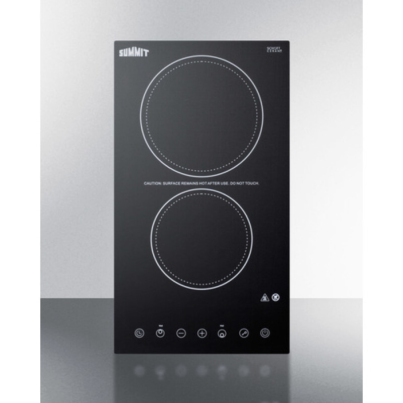 12" Wide 230V 2-Burner Radiant Cooktop CR2B23T3B