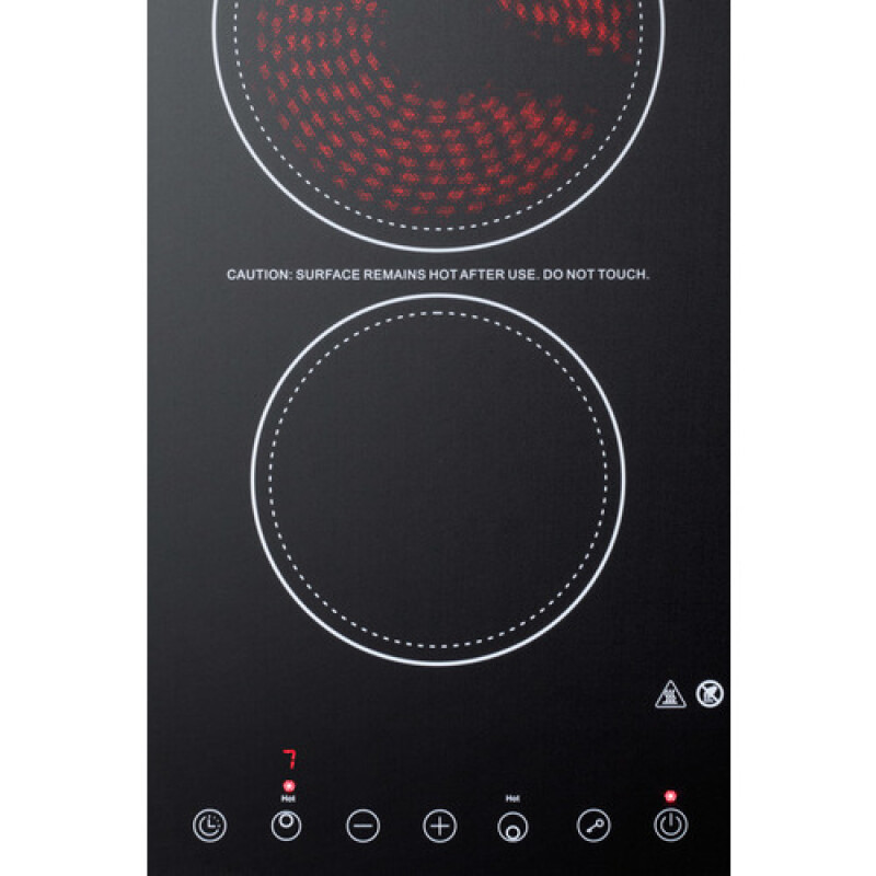 12" Wide 230V 2-Burner Radiant Cooktop CR2B23T3B