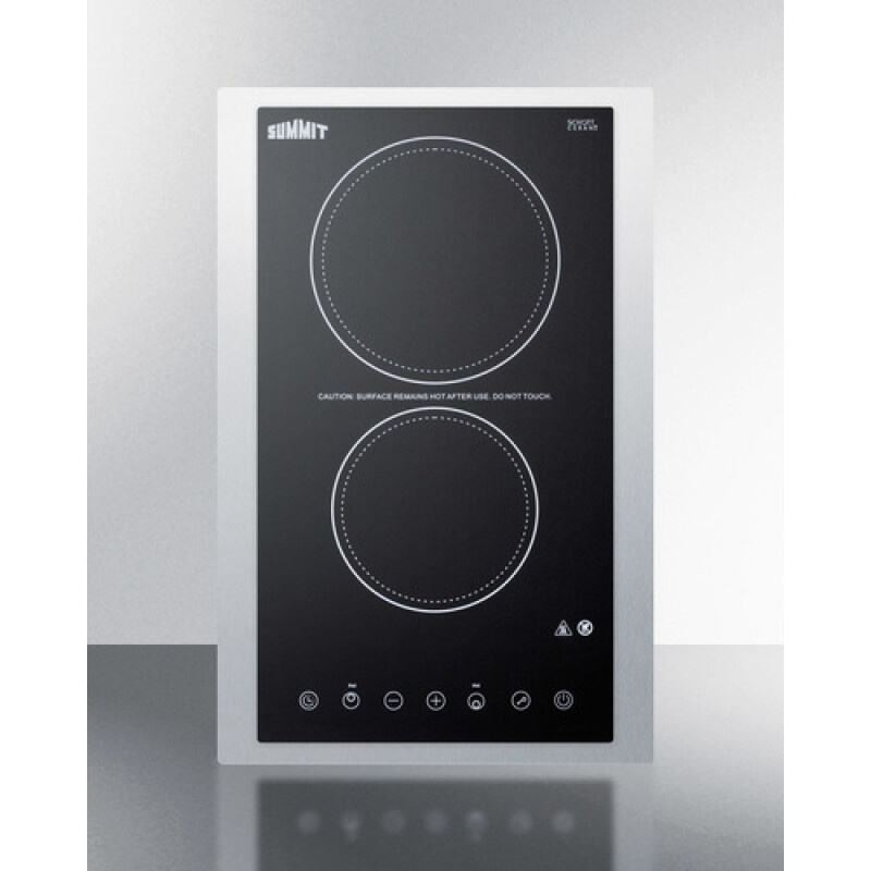 15" Wide 230V 2-Burner Radiant Cooktop CR2B23T3BTK15
