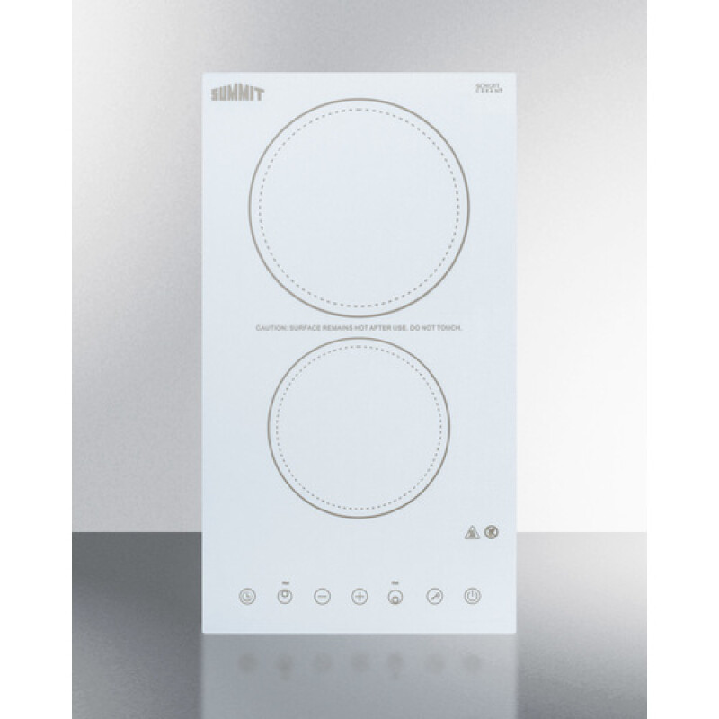 12" Wide 230V 2-Burner Radiant Cooktop CR2B23T4W