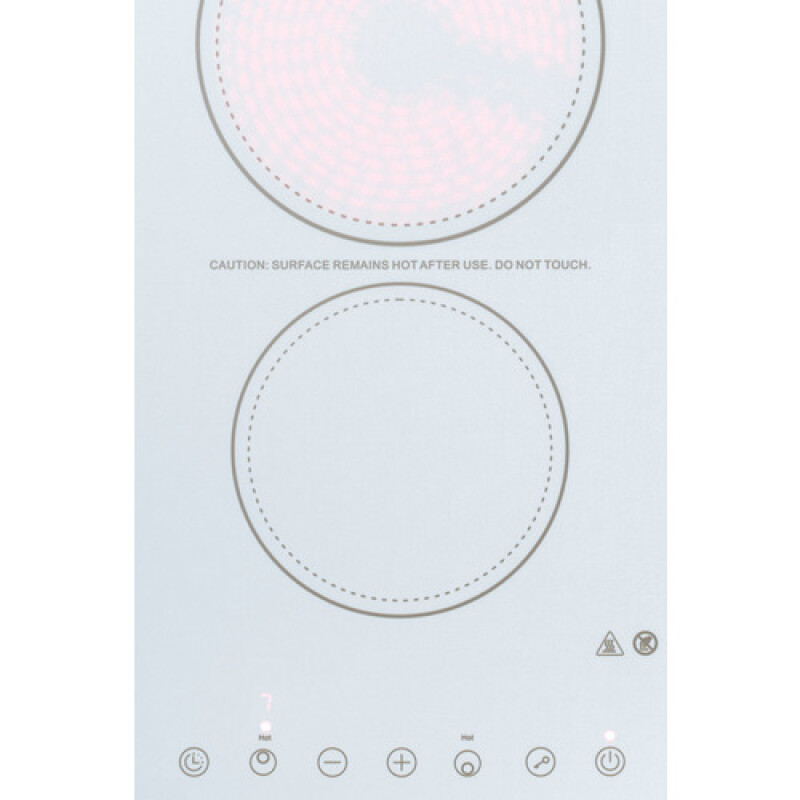 12" Wide 230V 2-Burner Radiant Cooktop CR2B23T4W