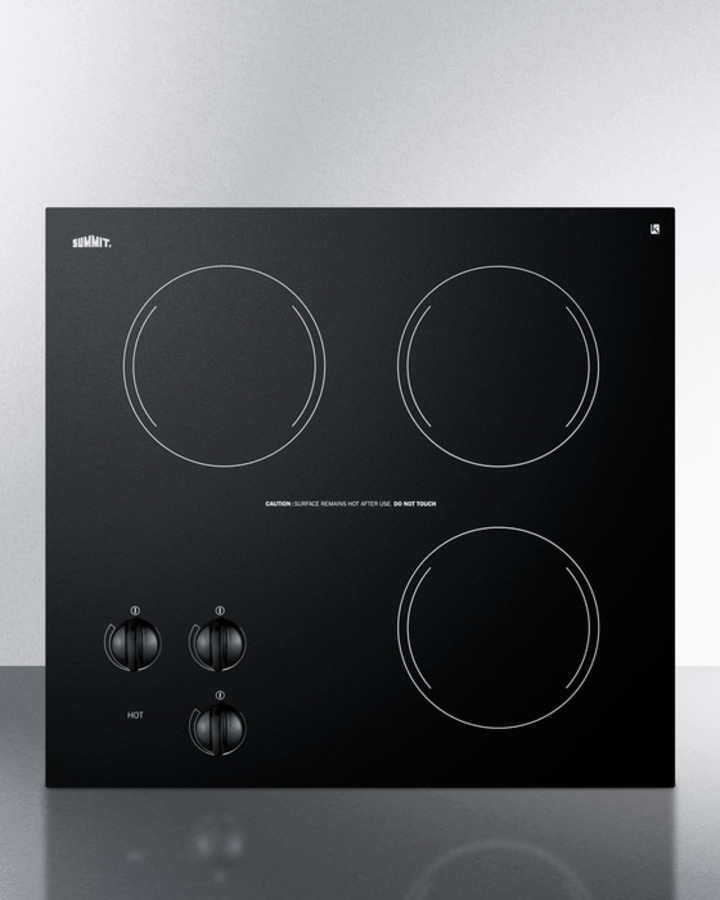 22" Wide 230V 3-Burner Radiant Cooktop CR3240