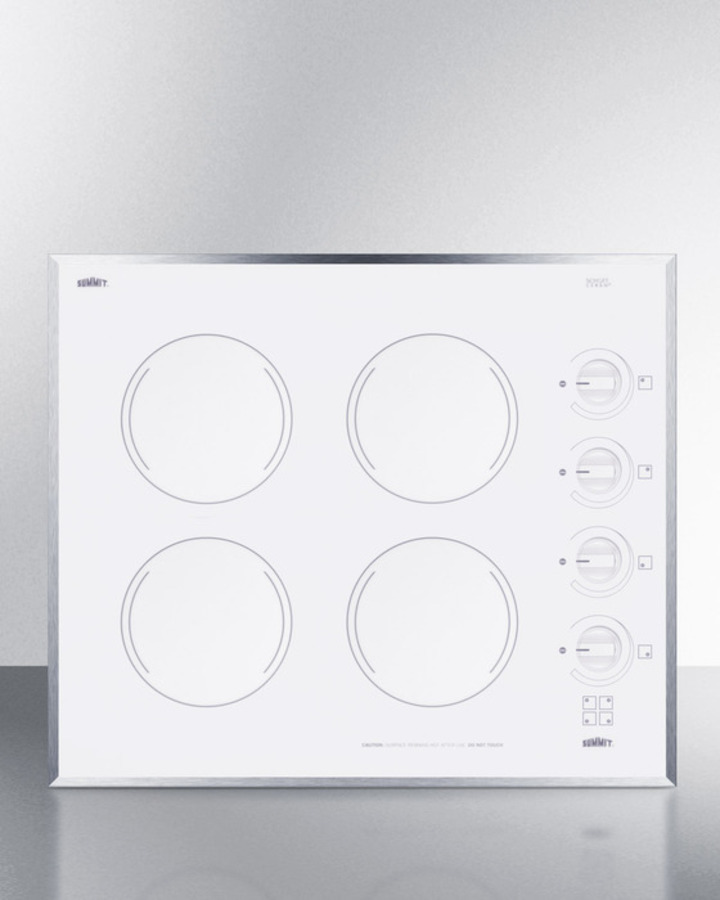 24" Wide 230V 4-Burner Radiant Cooktop CR424WH
