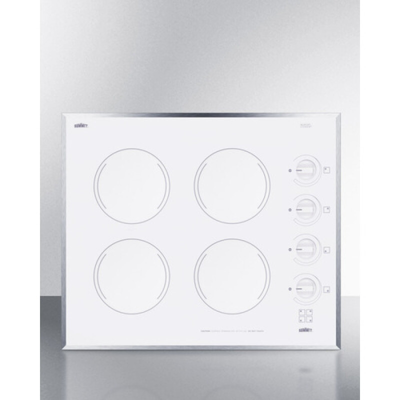 24" Wide 230V 4-Burner Radiant Cooktop CR424WH