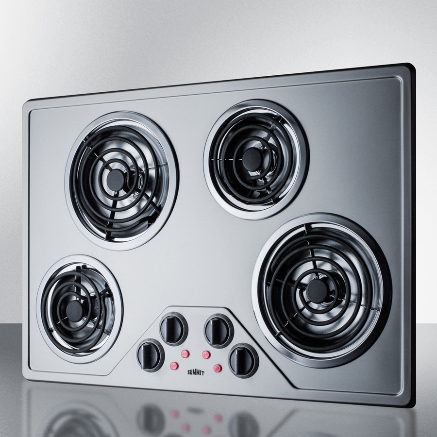 30" Wide 230V 4-Burner Coil Cooktop view 2