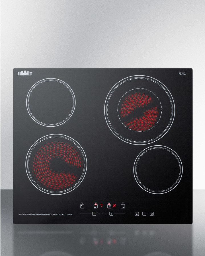 24" Wide 230V 4-Burner Radiant Cooktop view 9