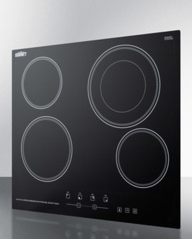 24" Wide 230V 4-Burner Radiant Cooktop view 6