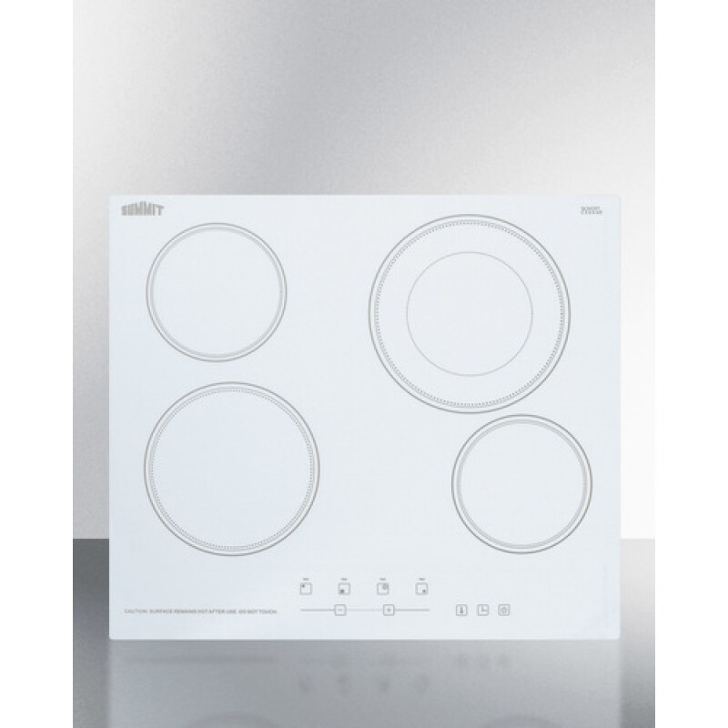 24" Wide 230V 4-Burner Radiant Cooktop CR4B23T6W
