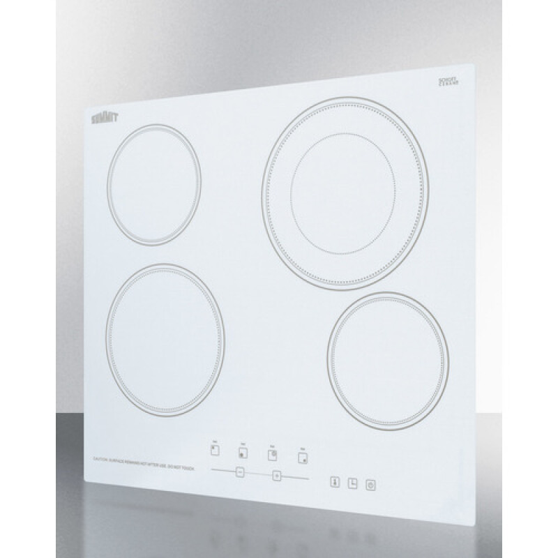 24" Wide 230V 4-Burner Radiant Cooktop CR4B23T6W
