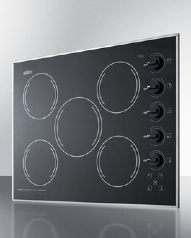 27" Wide 230V 5-Burner Radiant Cooktop view 3