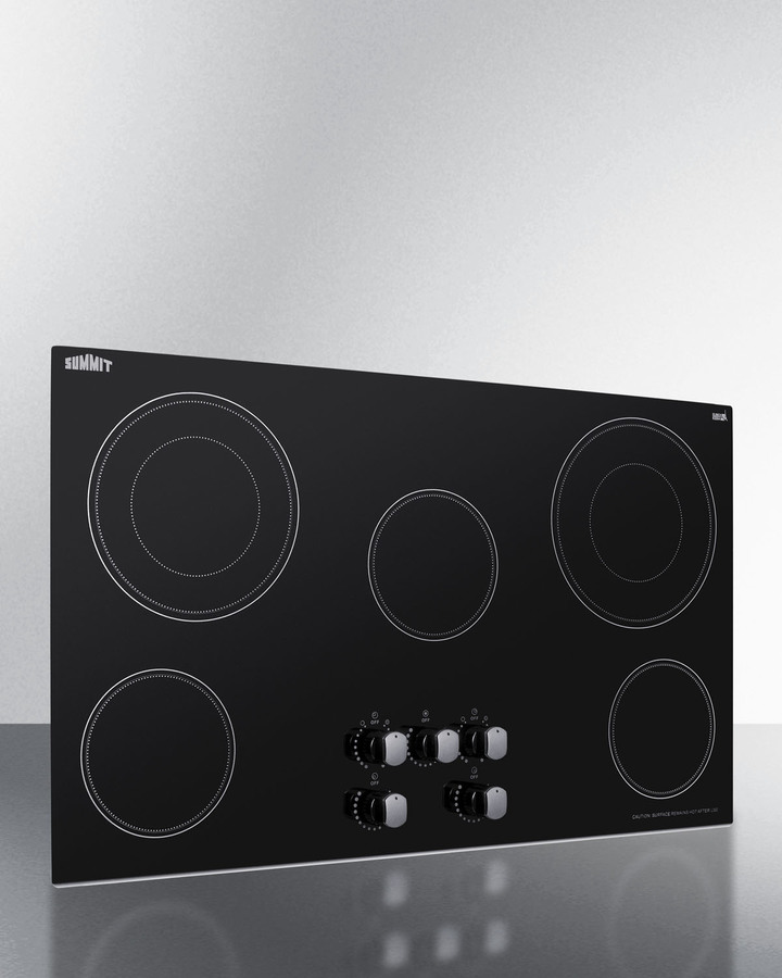36" Wide 208-240V 5-Burner Radiant Cooktop view 3