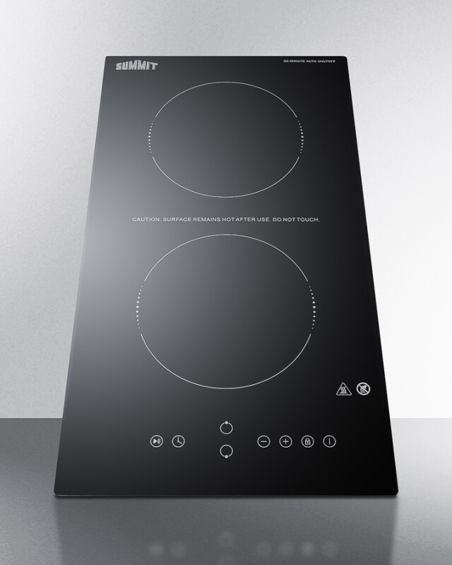 12" Wide 115V 2-Burner Radiant Cooktop With Safety Shutoff CRH2BT30115