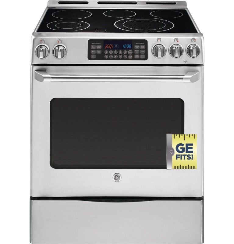 Café Series 30" Slide-in Front Control Radiant Range With Storage Drawer CS975SDSS