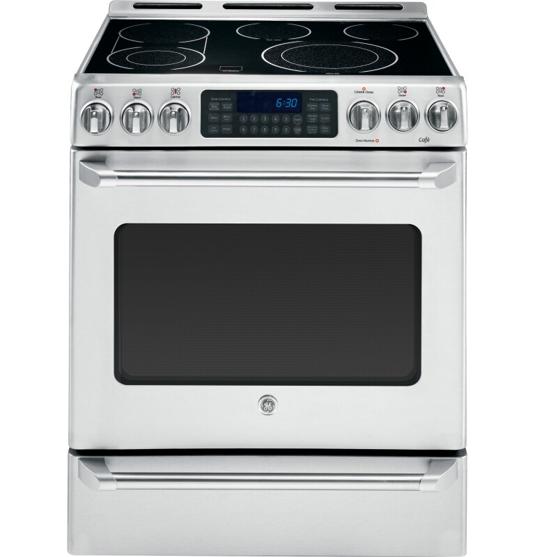 Café Series 30" Slide-in Front Control Convection Range With Baking Drawer CS980STSS