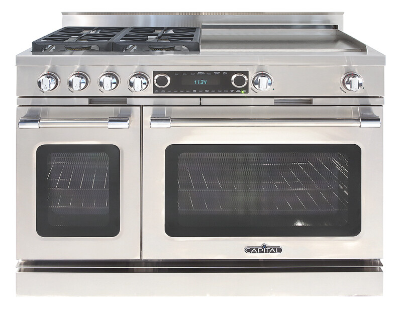 48″ Grand Chef Dual Fuel Range 4 Sealed Burners / 24″ Griddle LP CSB484GGL