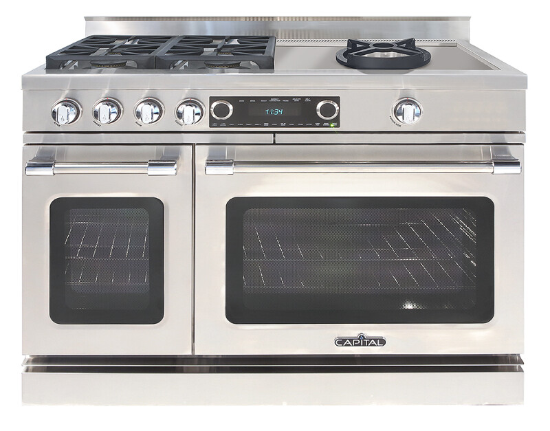 48″ Grand Chef Dual Fuel Range 4 Sealed Burners / Sealed Power Wok NG CSB484WN