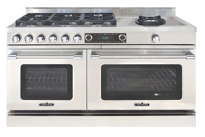 60″ Grand Chef Dual Fuel Range 6 Sealed Burners / Sealed Power Wok NG CSB606WN