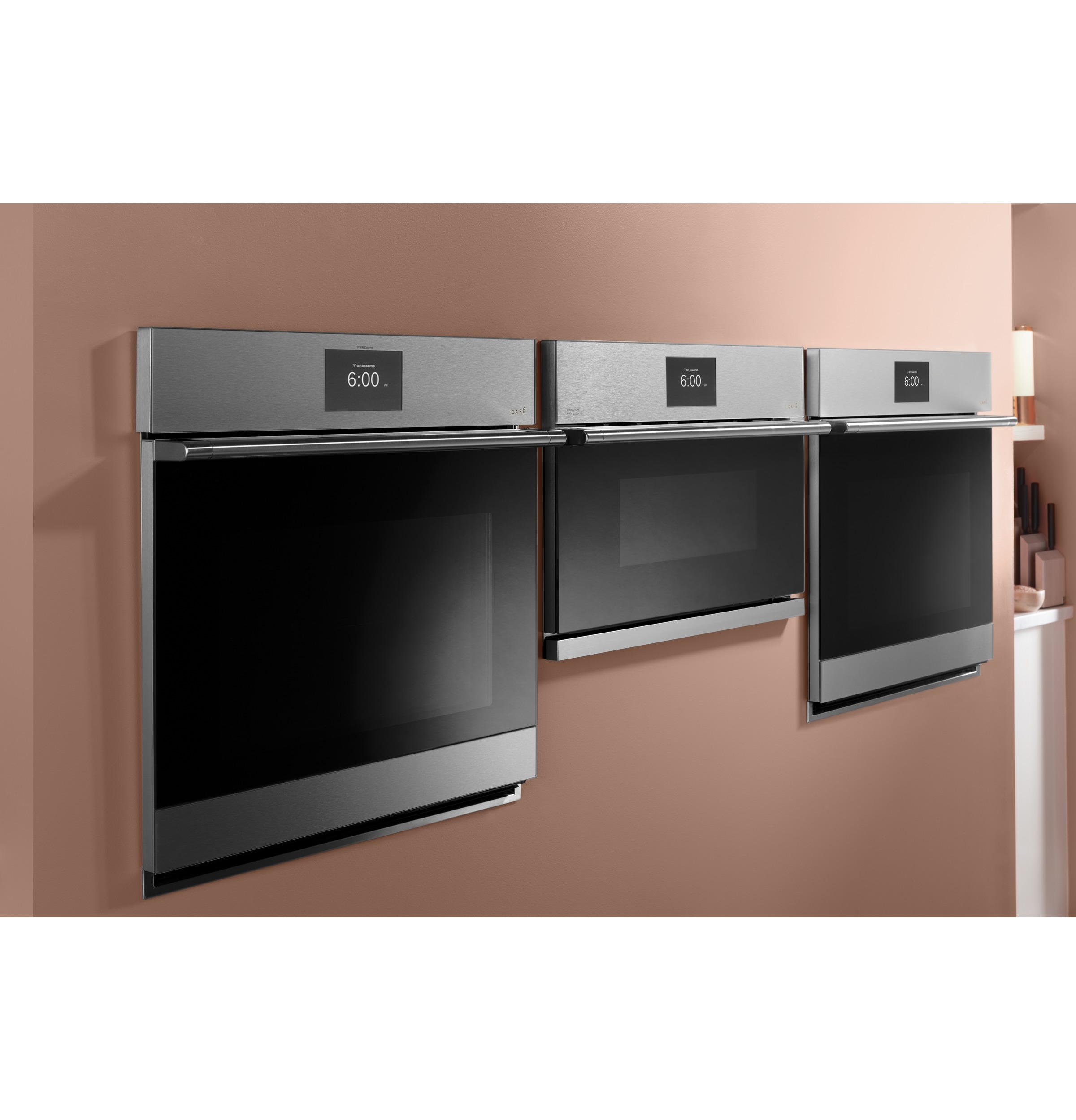 CAFÉ™ 27" Smart Five in One Oven with 120V Advantium® Technology in Platinum Glass CSB912M2NS5