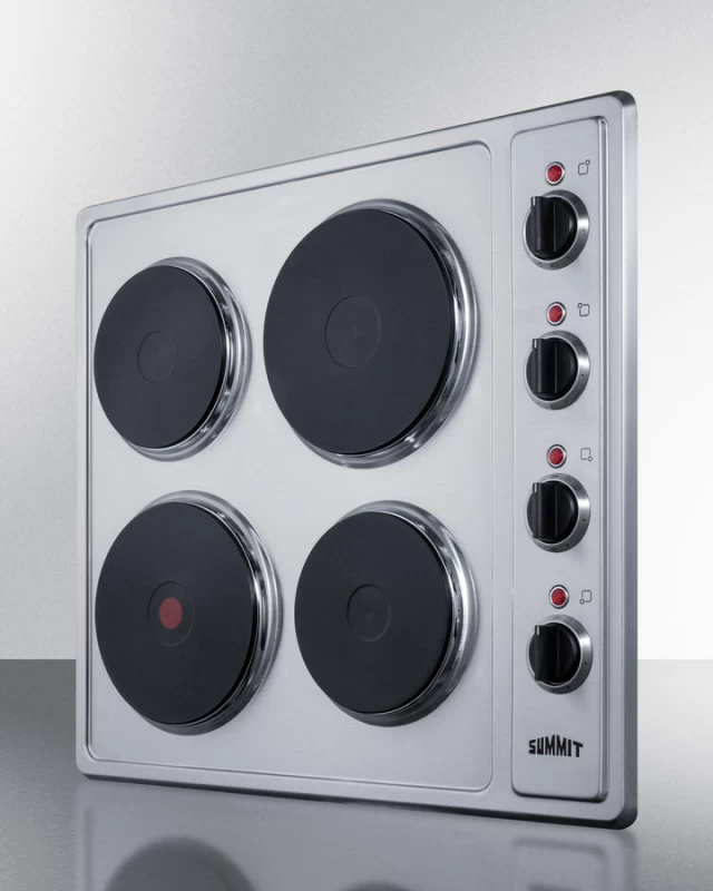 24" Wide 230V 4-Burner Solid Disk Cooktop CSD4B24
