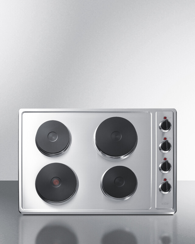 30" Wide 208/240V 4-Burner Solid Disk Cooktop CSD4B300