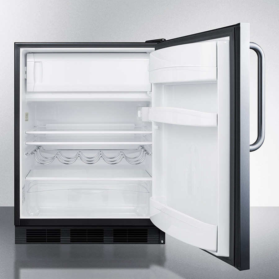 24" Wide Refrigerator-Freezer, ADA Compliant CT663BKSSTBADA