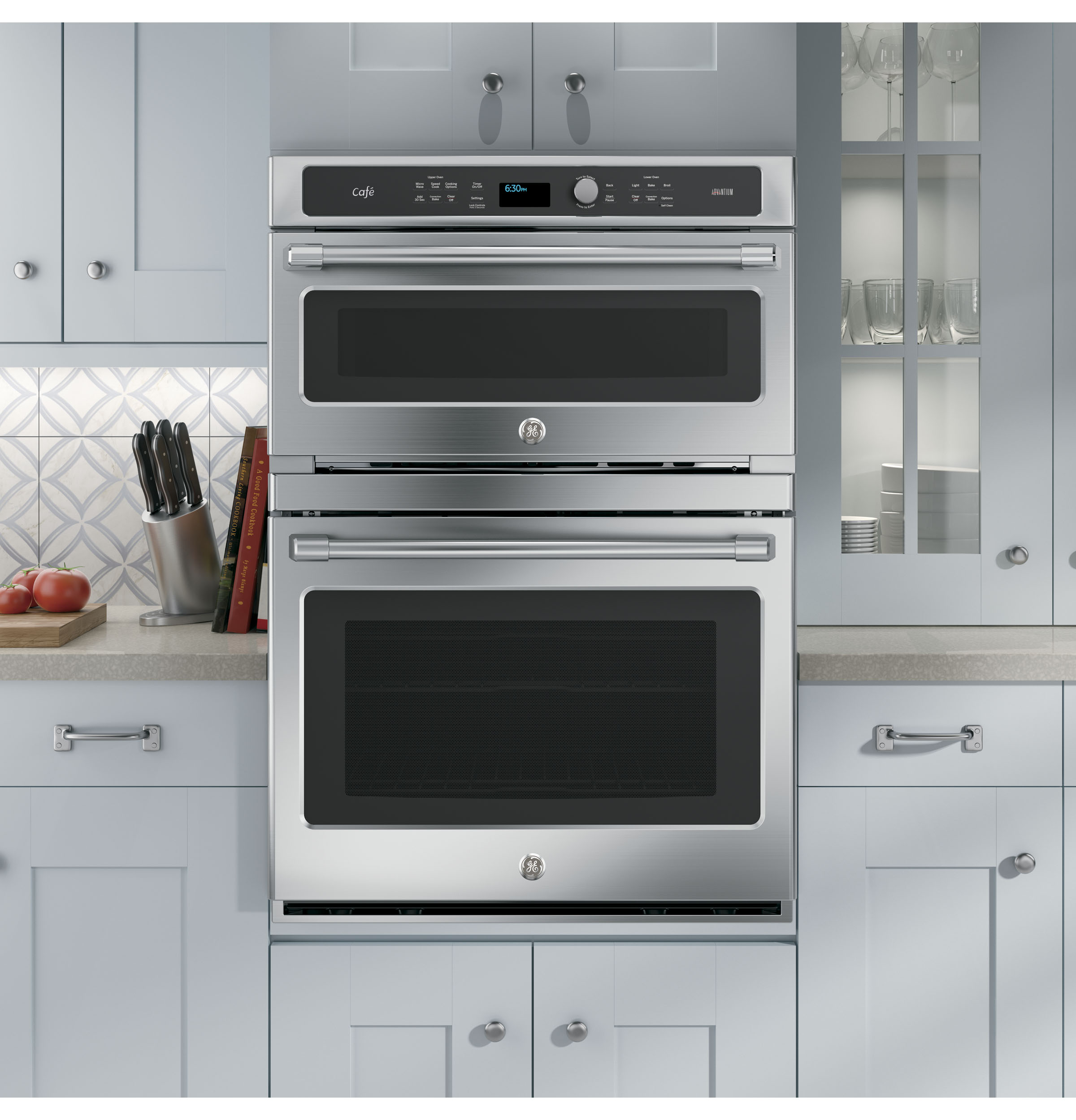 Café Series 30 In. Combination Double Wall Oven With Convection And Advantium Technology CT9800SHSS