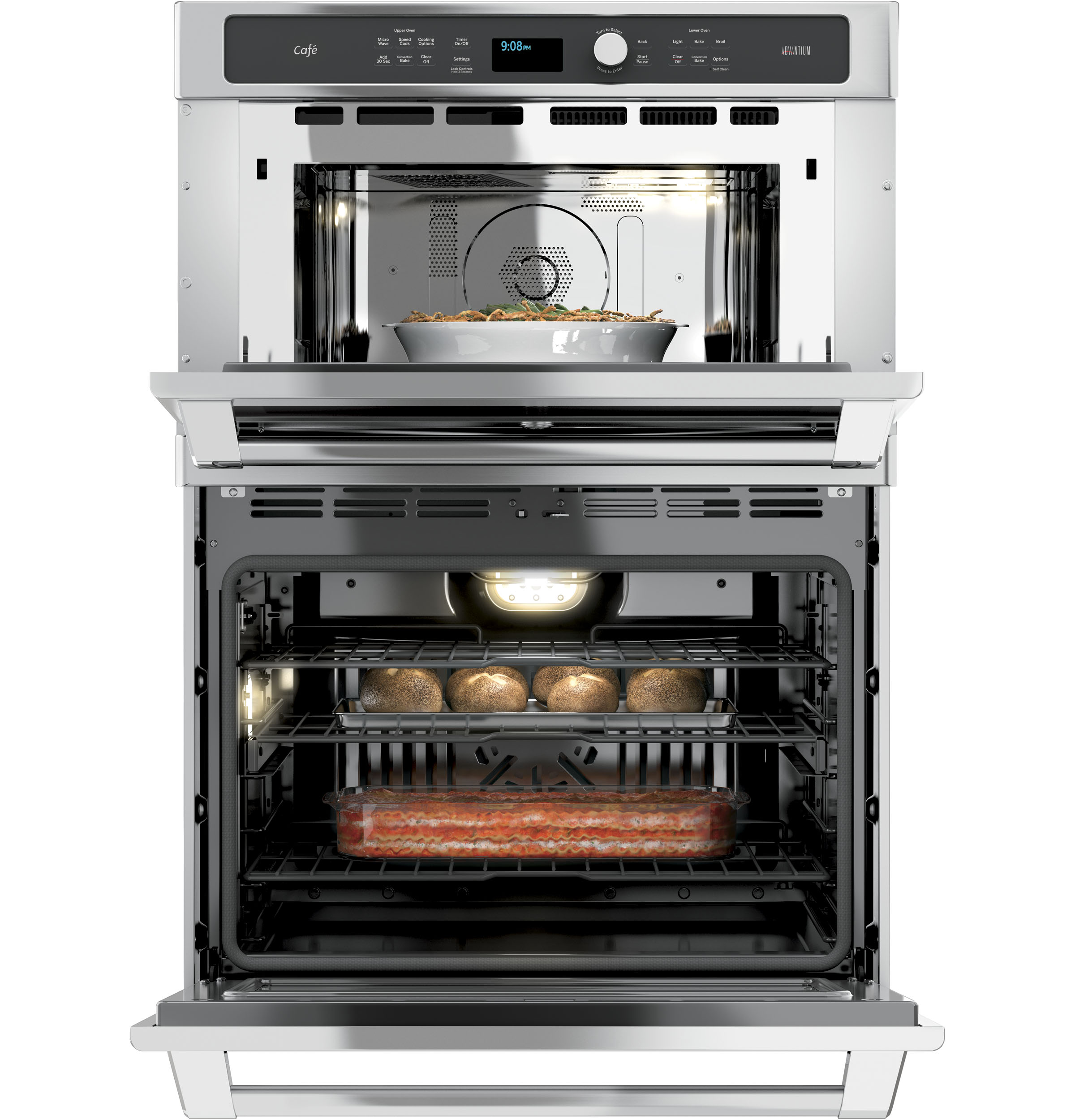 Café Series 30 In. Combination Double Wall Oven With Convection And Advantium Technology CT9800SHSS