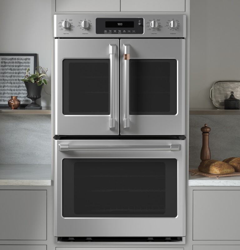 Café 30" Smart French-door, Double Wall Oven With Convection CTD90FP2MS1