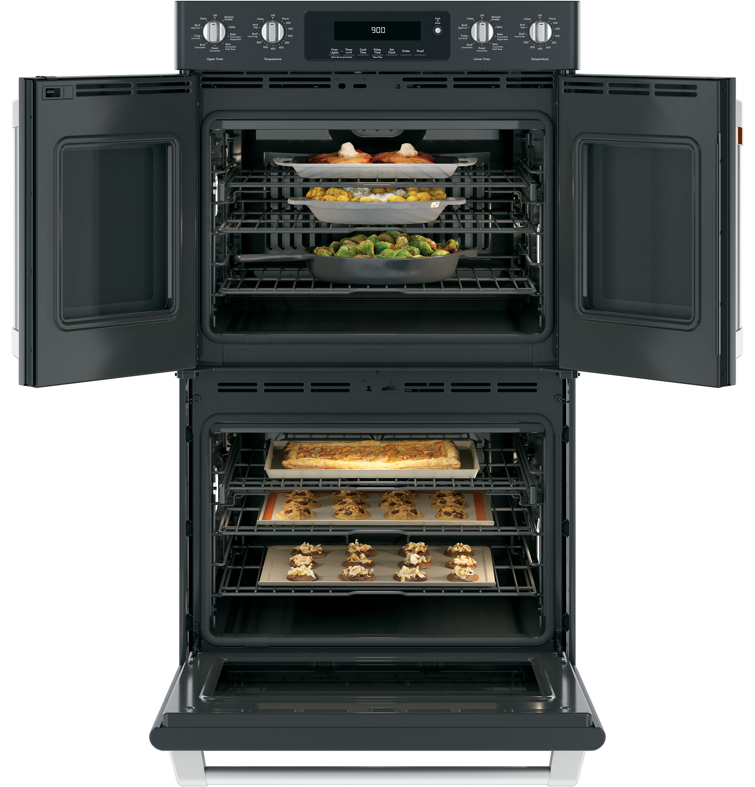 Café 30" Smart French-door, Double Wall Oven With Convection CTD90FP3MD1