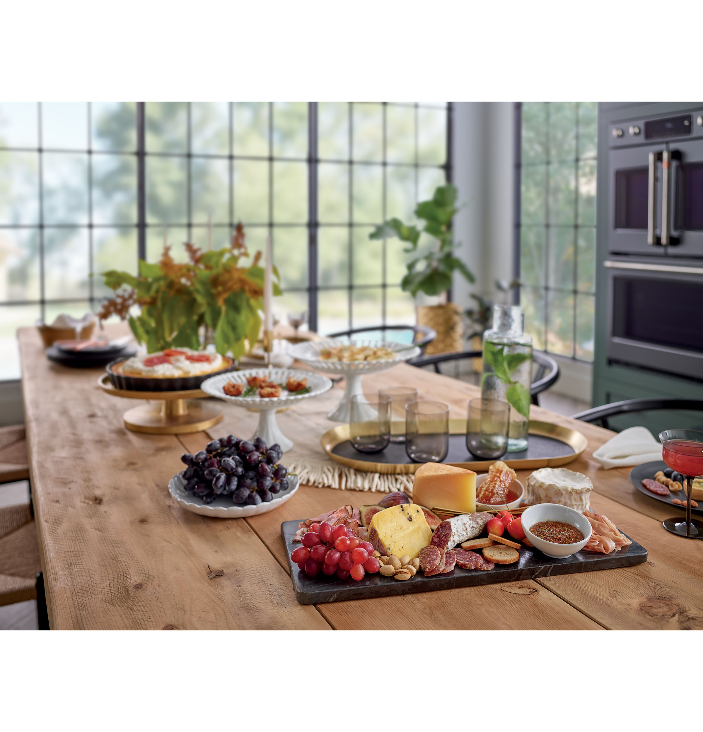 Café 30" Smart French-door, Double Wall Oven With Convection CTD90FP3MD1