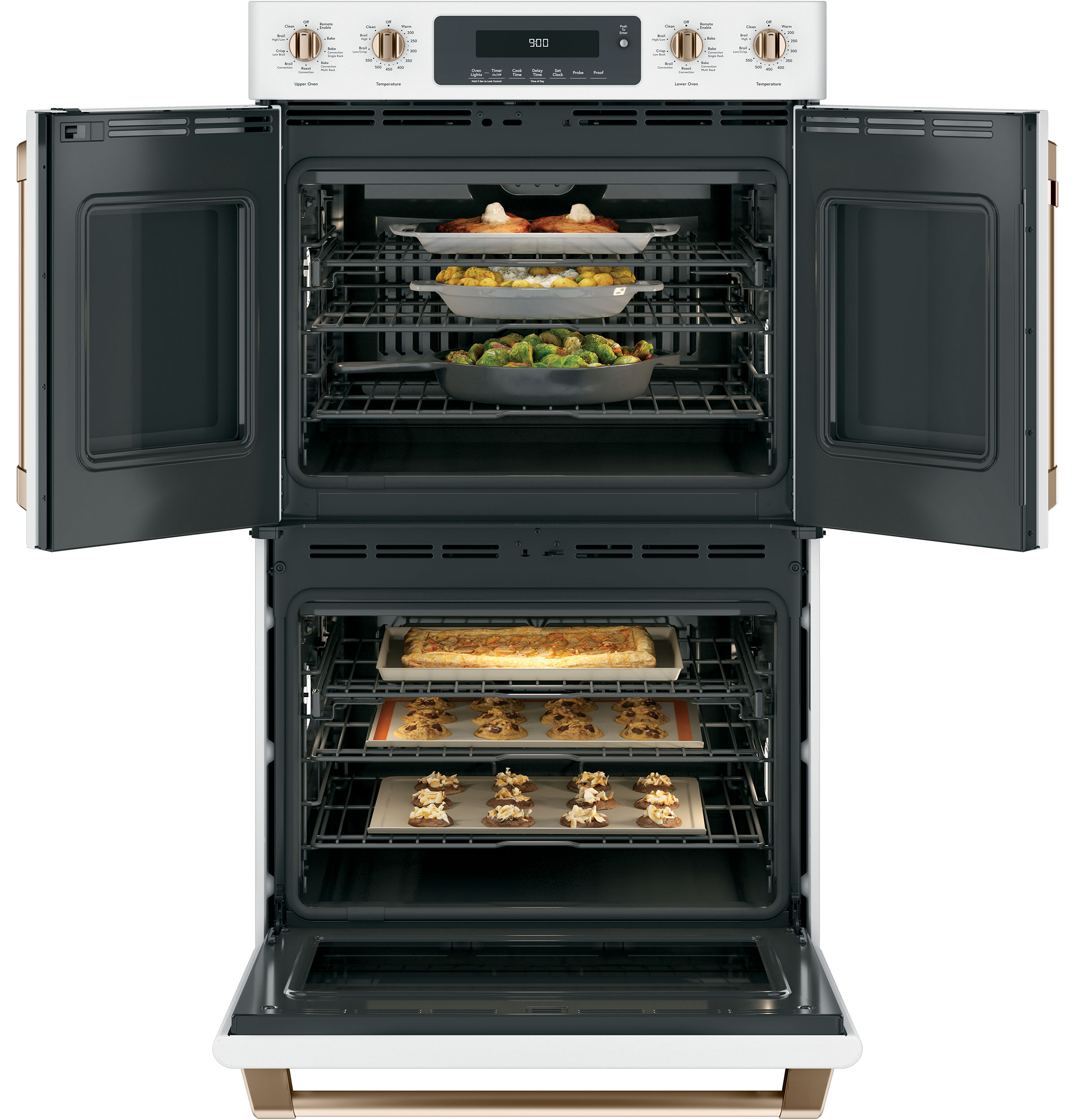Café 30" Smart French-door, Double Wall Oven With Convection CTD90FP4MW2