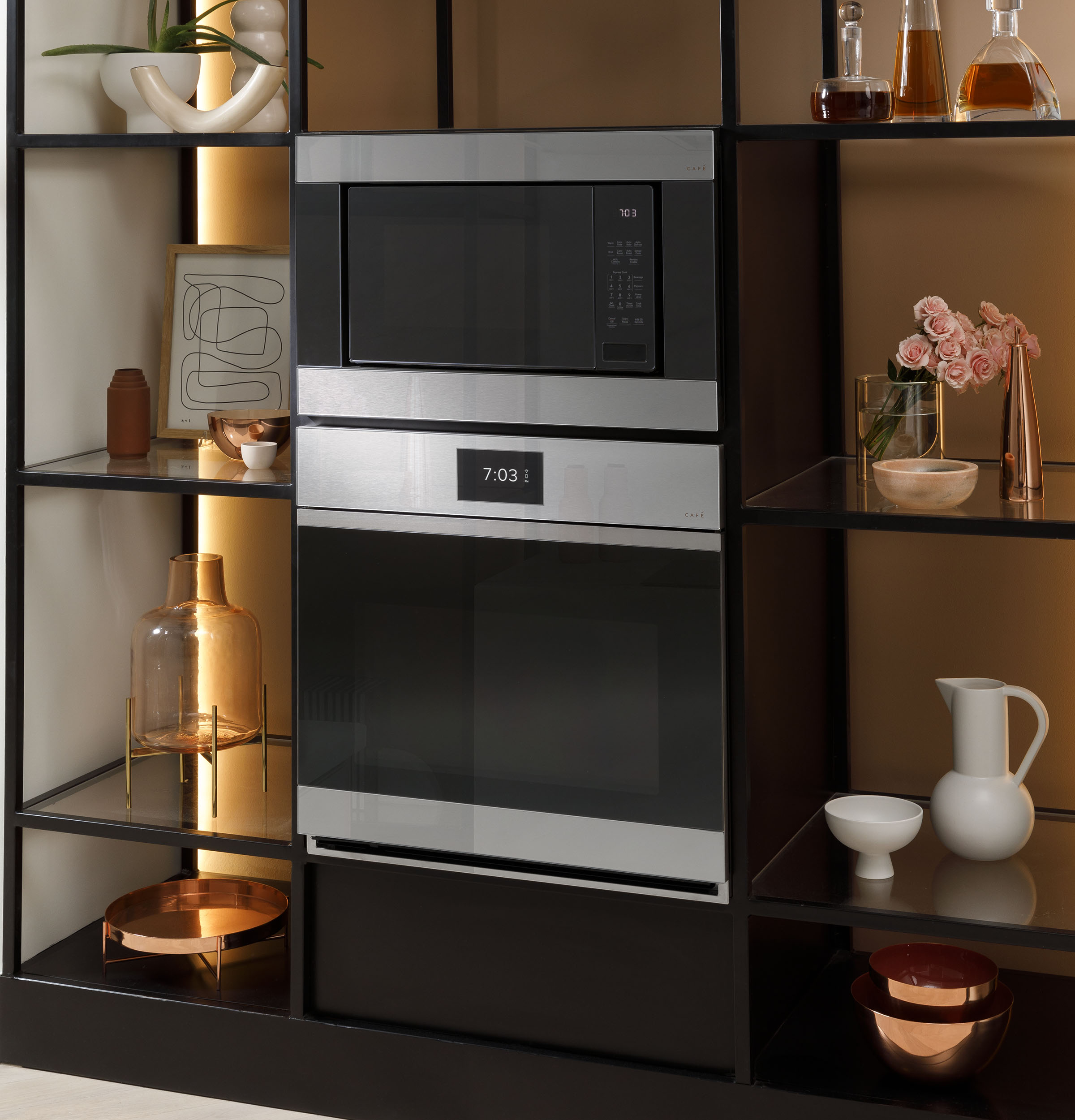 CAFÉ™ 30" Smart Built-In Convection Single Wall Oven in Platinum Glass view 7
