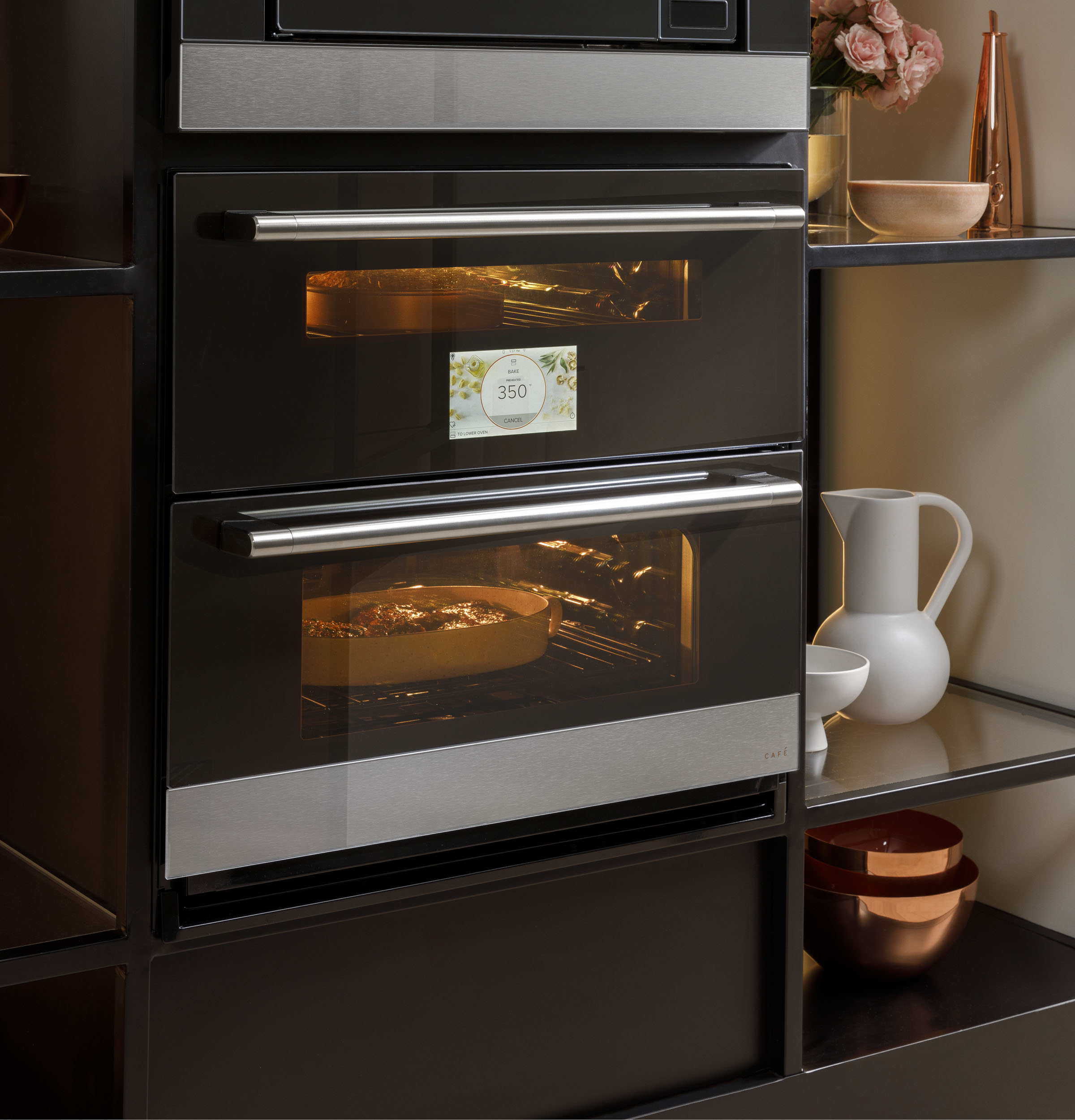 Café 30" Duo Smart Single Wall Oven In Platinum Glass CTS92DM2NS5