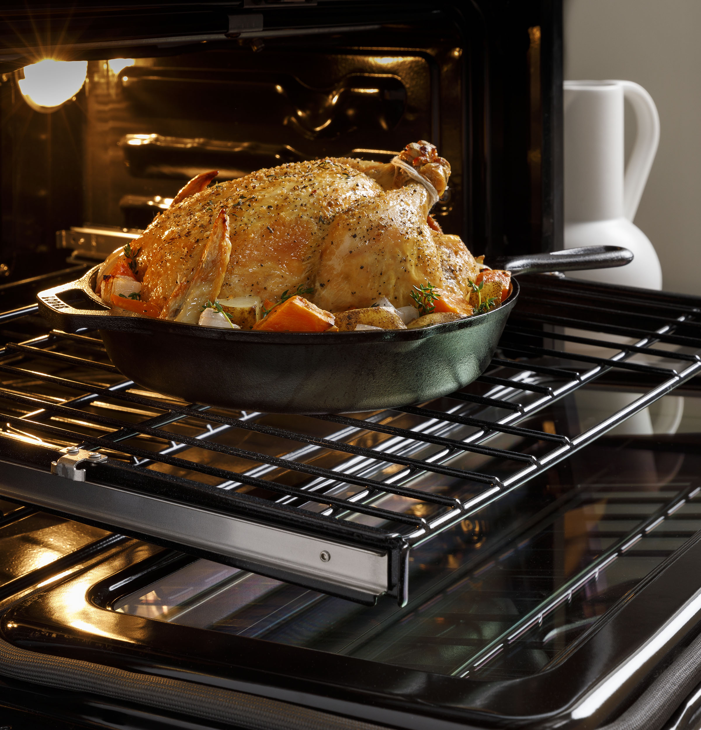 Café 30" Duo Smart Single Wall Oven In Platinum Glass CTS92DM2NS5