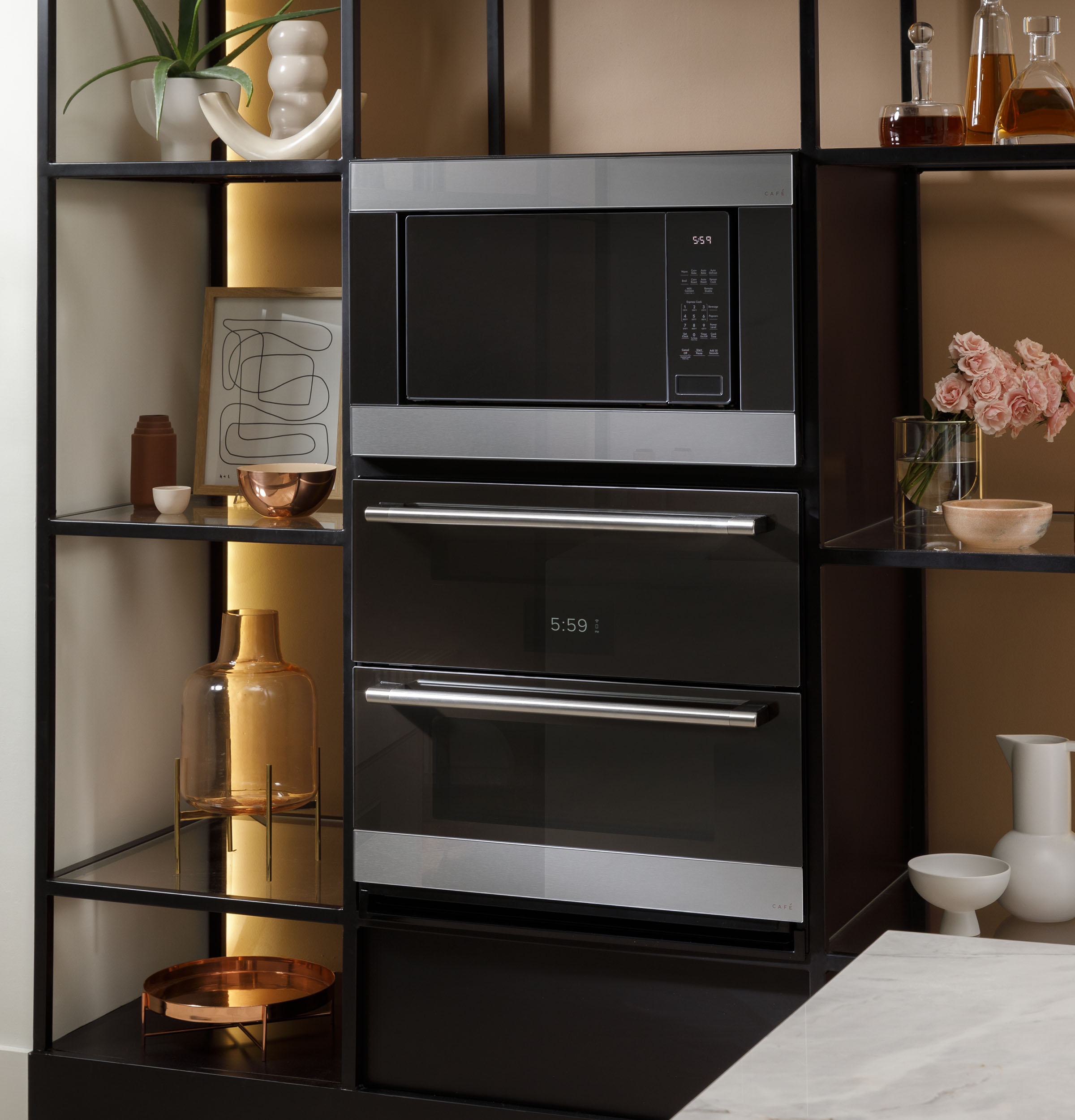 Café 30" Duo Smart Single Wall Oven In Platinum Glass CTS92DM2NS5