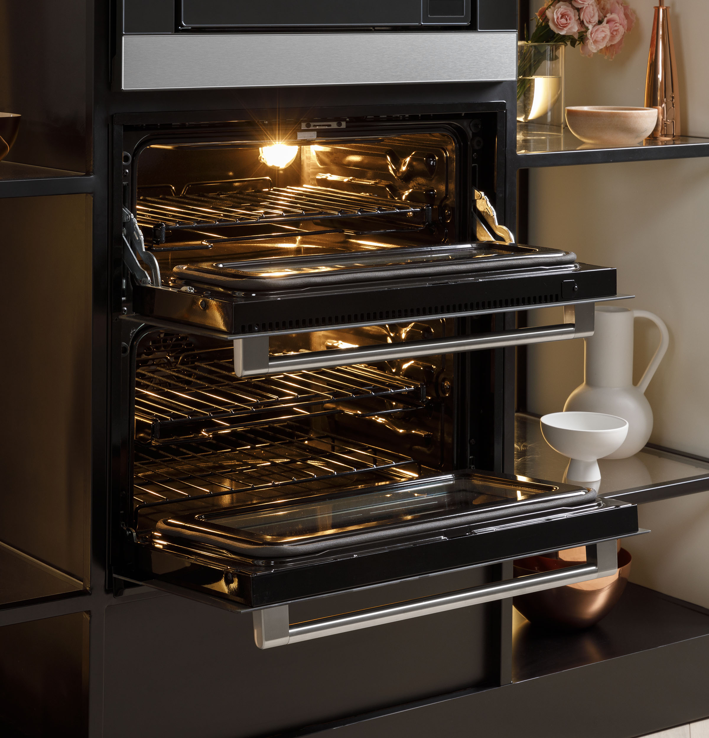 Café 30" Duo Smart Single Wall Oven In Platinum Glass CTS92DM2NS5