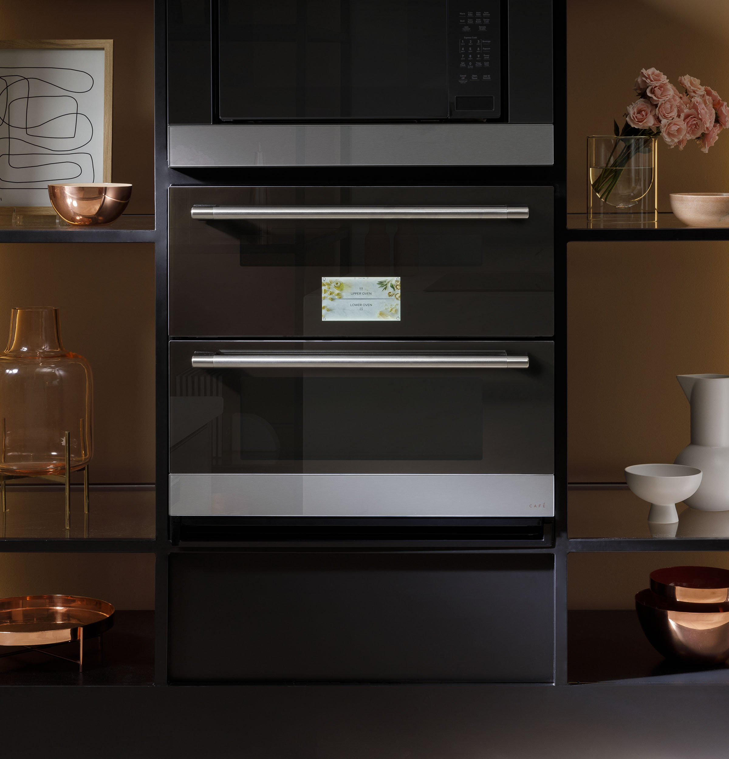 Café 30" Duo Smart Single Wall Oven In Platinum Glass CTS92DM2NS5