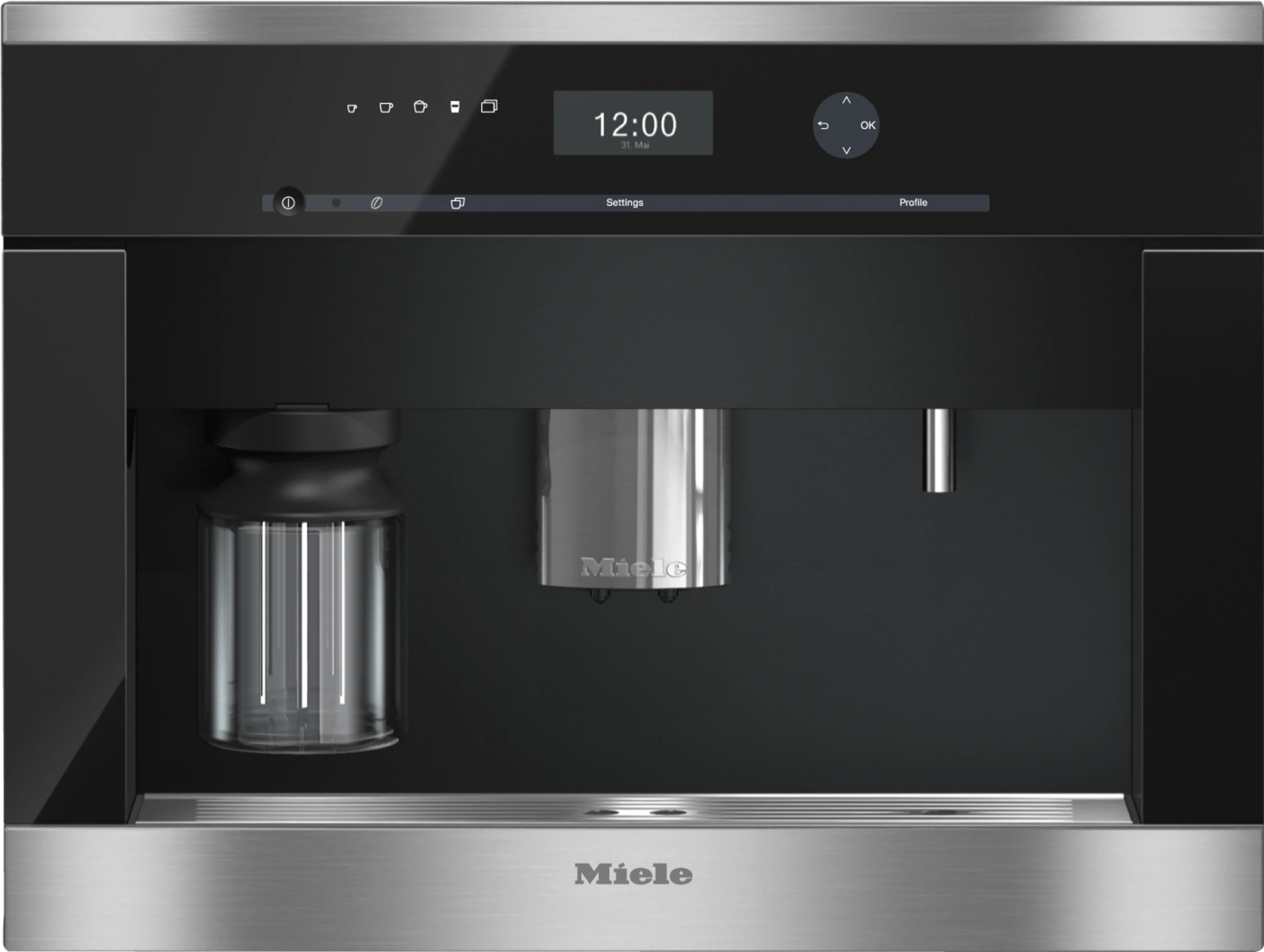 Built‑in coffee machine with bean-to-cup system and OneTouch for Two for perfect coffee enjoyment. CVA6405