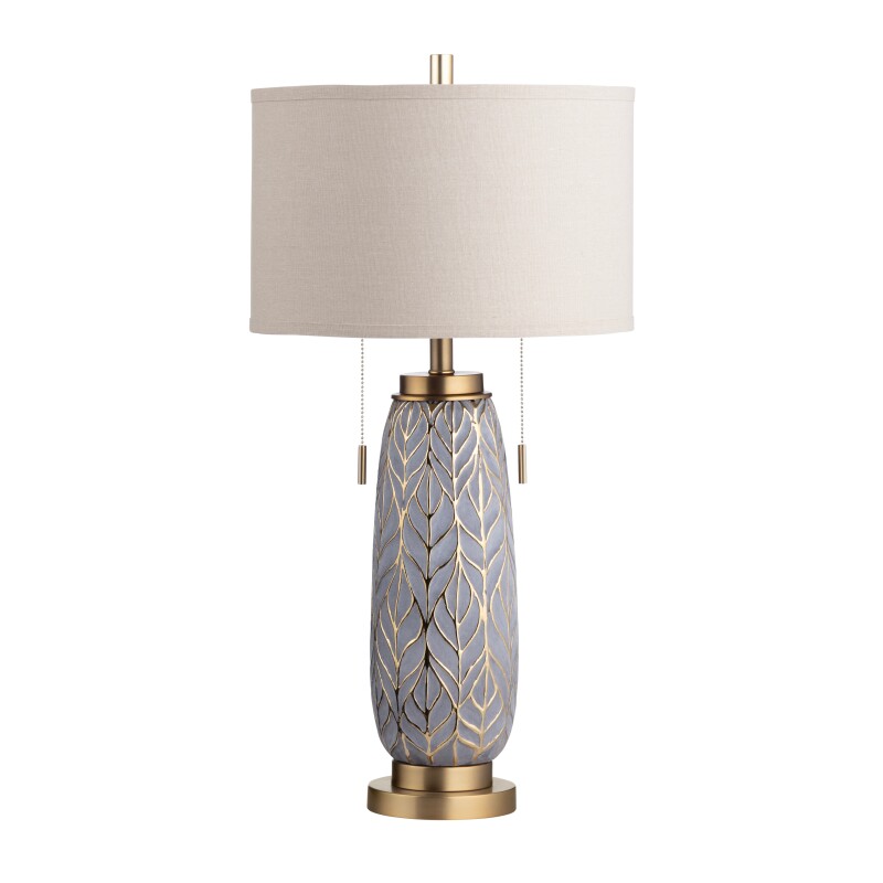 Nessa Carved Leaves Twin Pull Chains Table Lamp CVAP2796
